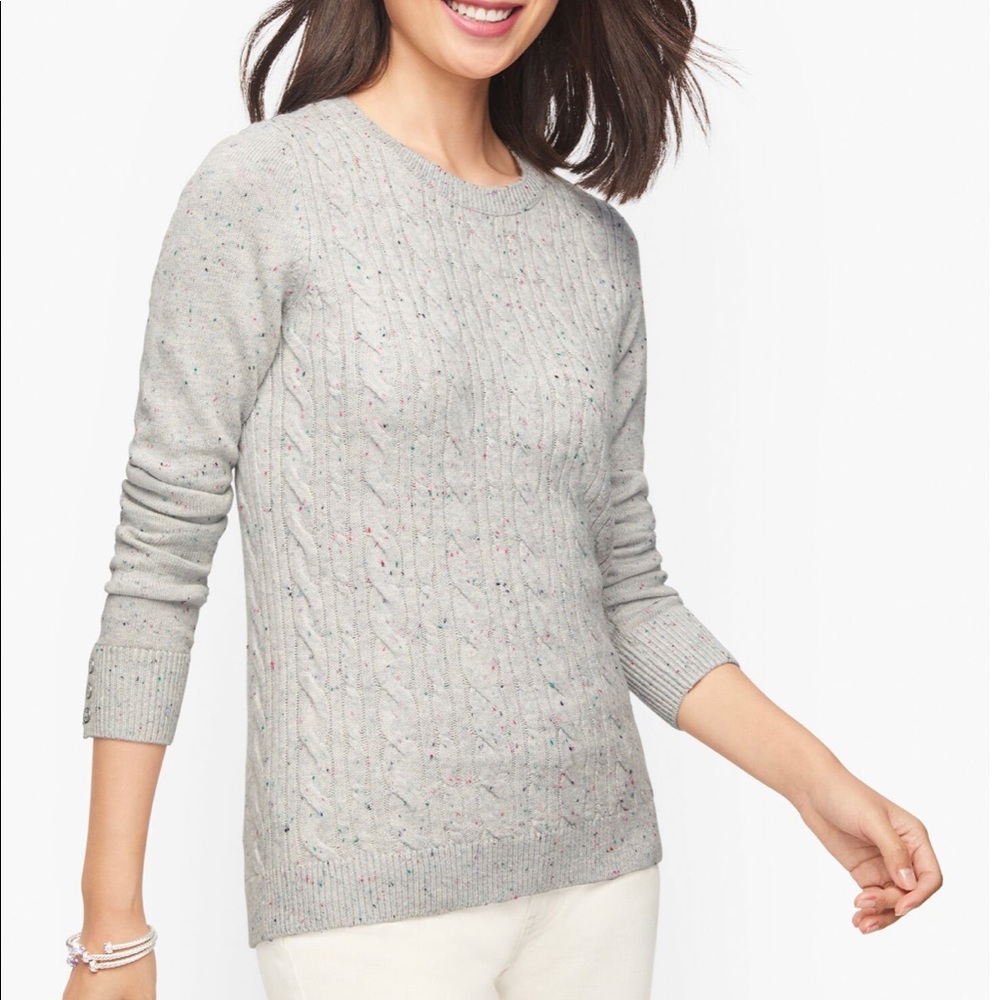 Talbots Grey Cable Knit Sweater • Size 1Xp